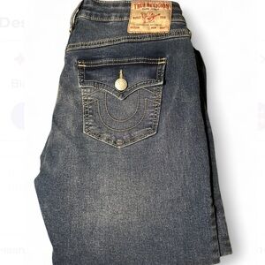 True Religion Women's Joey Mid Rise Flap Flare Jean Size 29